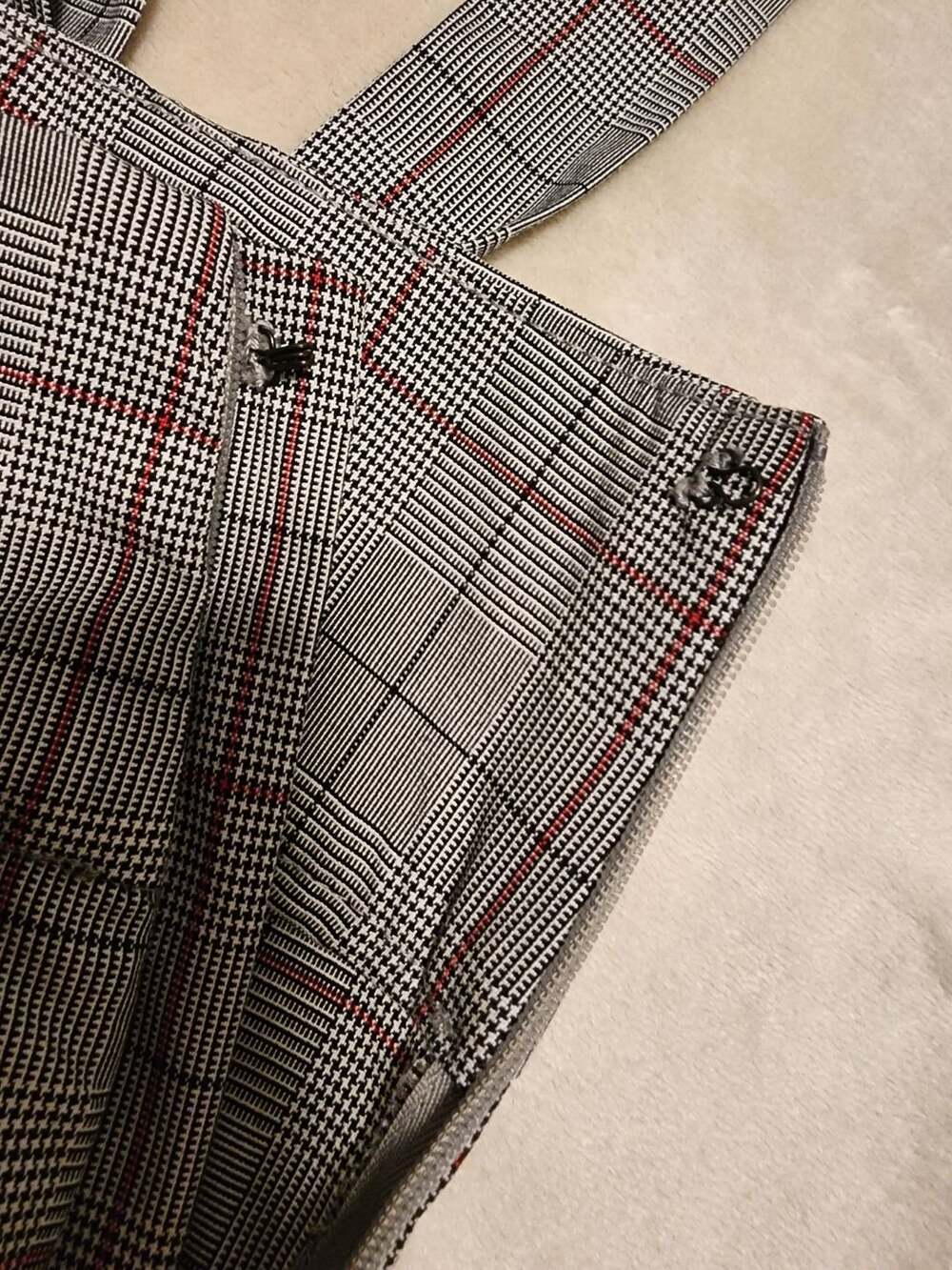 Dynamite Plaid Paperbag Waist Trousers Grey office wear Academia - Picture 8 of 11